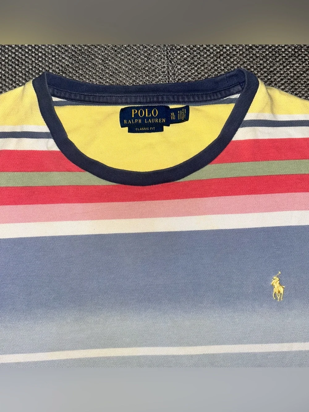 Rare Polo Ralph Lauren Men’s Multicolor Striped Tee & Shorts Set